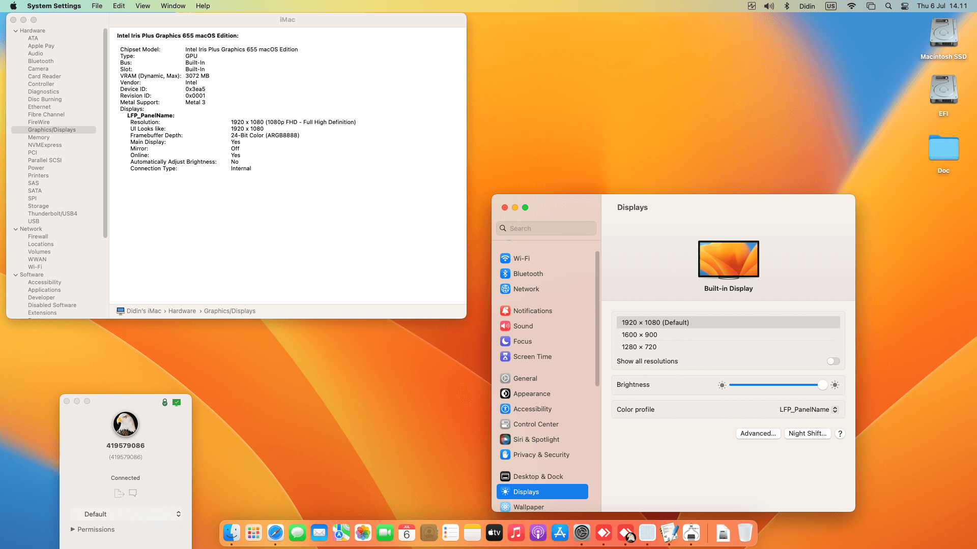 Axioo MyPC One Pro H5 [CoffeeLake   Intel Iris Plus Graphics 655]   OpenCore 1